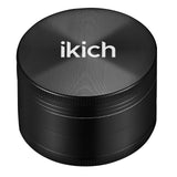 Herb Grinder, IKICH Spice Grinder 2" Tobacco Spice Herb Grinder with Pollen Scraper, 4 Layers & 3-Chambers with Powerful Magnetic Lid, 24 Razor-Sharp Teeth, Made of Zinc Alloy, Smellproof - Black