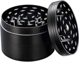 IKICH Grinder Grinder 4 Teilig Crusher Herb Pipe Gras Mühle Kitchen Grinder Metall für Tabak,Spice, Kräuter, Gewürze,Herb,Pollen 50mm Schwarz