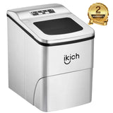 Macchina Del Ghiaccio IKICH, Macchina per il Ghiaccio, 9 Cubetti di Ghiaccio in 6-12 Minuti, 12kg, Fabbricatore di Ghiaccio 2 Formati, 150W, Non necessita di impianto idraulico, Ice Maker Machine