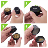 Herb Grinder, IKICH Spice Grinder 2" Tobacco Spice Herb Grinder with Pollen Scraper, 4 Layers & 3-Chambers with Powerful Magnetic Lid, 24 Razor-Sharp Teeth, Made of Zinc Alloy, Smellproof - Black