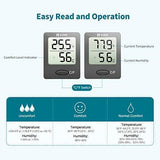 Habor Thermometer Indoor (2 Pack), Superior Mini Digital Hygrometer Indoor Accurate Humidity Monitor Gauge for House, Office, Greenhouse, Home (2.3X1.8inch, Black)