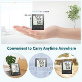 Habor Thermometer Indoor (2 Pack), Superior Mini Digital Hygrometer Indoor Accurate Humidity Monitor Gauge for House, Office, Greenhouse, Home (2.3X1.8inch, Black)