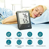Habor Thermometer Indoor (2 Pack), Superior Mini Digital Hygrometer Indoor Accurate Humidity Monitor Gauge for House, Office, Greenhouse, Home (2.3X1.8inch, Black)