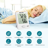 Habor Thermometer Indoor (2 Pack), Superior Mini Digital Hygrometer Indoor Accurate Humidity Monitor Gauge for House, Office, Greenhouse, Home (2.3X1.8inch, Black)