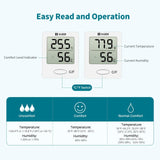Habor Thermometer Indoor (2 Pack), Superior Mini Digital Hygrometer Indoor Accurate Humidity Monitor Gauge for House, Office, Greenhouse, Home (2.3X1.8inch, Black)