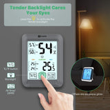 Habor Hygrometer Indoor Thermometer with Jumbo Touchscreen and Backlight, Room Thermometer Humidity Gauge Indicator for Home Office Greenhouse Cellar (4.3 X 3.3 Inch)