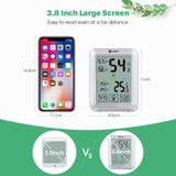 Habor Hygrometer Indoor Thermometer with Jumbo Touchscreen and Backlight, Room Thermometer Humidity Gauge Indicator for Home Office Greenhouse Cellar (4.3 X 3.3 Inch)