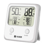 Habor Large LCD Screen Temperature Humidity Monitor High Accuracy Room Thermometer Hygrometer Indicator for Home Office Greenhouse Cellar, (3.3 X 3.2 Inch) Light White