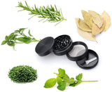 IKICH Grinder Grinder 4 Teilig Crusher Herb Pipe Gras Mühle Kitchen Grinder Metall für Tabak,Spice, Kräuter, Gewürze,Herb,Pollen 50mm Schwarz
