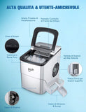 Macchina Del Ghiaccio IKICH, Macchina per il Ghiaccio, 9 Cubetti di Ghiaccio in 6-12 Minuti, 12kg, Fabbricatore di Ghiaccio 2 Formati, 150W, Non necessita di impianto idraulico, Ice Maker Machine