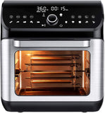 IKICH Air Fryer Oven, 12QT 1500W Electric Large Hot Air Fryer, 10+7 Presets & Cooking Modes, w/LED Touchscreen, Dehydrator & Rotisserie with Skewer Rack, Removal Tool, Cookbook