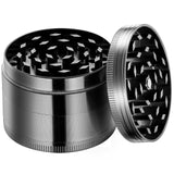 IKICH Grinder Herb Grinder Crusher 4 Teiliger Pollen Cruncher Premium Gewuerzmuehle Pipe Gras Mühle Kitchen Metal Grinder Für Tabak,Spice,Kräuter,Gewürze,Herb,Kaffee Nickel-Schwarz