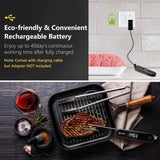Habor Rechargeable Meat Thermometer, IPX7 Waterproof Candy Thermometer, 3Seconds Instant Read with Sensitive Touchable Button for Home Kitchen Food Turkey Milk Outdoor BBQ Grill Smoker Milk Yogurt