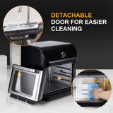 IKICH Air Fryer Oven, 12QT 1500W Electric Large Hot Air Fryer, 10+7 Presets & Cooking Modes, w/LED Touchscreen, Dehydrator & Rotisserie with Skewer Rack, Removal Tool, Cookbook