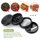 IKICH Herb Grinder, Portable Zinc Alloy Grinder Herb, Best Grinder for Tobacco and Herbs with Pollen Scraper and Magnetic Top, 2.0 Inches, 4 Layers – Black