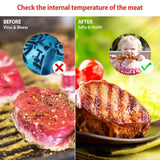 Habor Digital Meat Thermometer, Cooking Temperature Kitchen Instant Read Sensor with Largre LCD, Folding Long Probe for BBQ Grill Smokers Chicken Turkey Cake Brewing Milk, Black