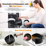 OMORC Air Fryer, 6 Quart, 1800W Fast Large Hot Air Fryers & Oilless Cooker w/Presets, LED Touchscreen(for Wet Finger)/Roast/Bake/Keep Warm, Suitable for Dishwasher, Nonstick