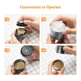 IKICH Spice Herb Grinder, 4 Piece 2" Grinder with Pollen Scraper, 4-in-1 Premium Zinc Alloy Spice Herb Grinder with Razor-sharp Teeth and Pollen Catcher (Nickel Black)