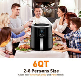 OMORC Air Fryer, 6 Quart, 1800W Fast Large Hot Air Fryers & Oilless Cooker w/Presets, LED Touchscreen(for Wet Finger)/Roast/Bake/Keep Warm, Suitable for Dishwasher, Nonstick