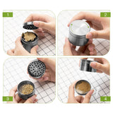 IKICH Grinder Herb Grinder Crusher 4 Teiliger Pollen Cruncher Premium Gewuerzmuehle Pipe Gras Mühle Kitchen Metal Grinder Für Tabak,Spice,Kräuter,Gewürze,Herb,Kaffee Nickel-Schwarz