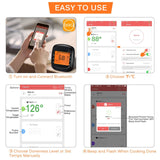 Habor Upgrade Wireless Thermometer, Bluetooth Meat Thermometer Remote Control Digital Cooking Thermometer Withstand 716℉ for BBQ Grill Smoker for iOS & Android APP Control (Dual Probes)