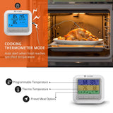Habor 063 BBQ Thermometer, Digital Cooking Meat Thermometer, Instant Read Food Thermometer with Large LCD Backlight & Timer Mode for Kitchen Smoker Oven Grill Turkey Beef Candy Milk Water(Dual Probes)