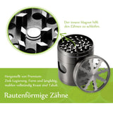IKICH Grinder Herb Grinder,Tabak Shredder,3-Kammer4-teiligmit Pollenschaber, Premium-Zink-Legierung,Waffenfarbe
