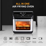 IKICH Air Fryer Oven, 12QT 1500W Electric Large Hot Air Fryer, 10+7 Presets & Cooking Modes, w/LED Touchscreen, Dehydrator & Rotisserie with Skewer Rack, Removal Tool, Cookbook