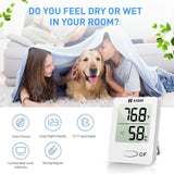 Habor Digital Hygrometer Indoor Thermometer, Humidity Gauge Indicator Room Thermometer, Accurate Temperature Humidity Monitor Meter for Home, Office, Greenhouse, Mini Hygrometer (2.3 X 1.8 Inch)