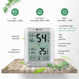 Habor Hygrometer Indoor Thermometer with Jumbo Touchscreen and Backlight, Room Thermometer Humidity Gauge Indicator for Home Office Greenhouse Cellar (4.3 X 3.3 Inch)