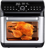 IKICH Air Fryer Oven, 12QT 1500W Electric Large Hot Air Fryer, 10+7 Presets & Cooking Modes, w/LED Touchscreen, Dehydrator & Rotisserie with Skewer Rack, Removal Tool, Cookbook