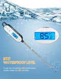 Habor 130 Upgraded Waterproof Turkey Meat Cooking Thermometer with Backlight & Hold Function, Super Long Digital Instant Read Food Thermometer for Kitchen Grilling Candy Water Milk BBQ Temperature