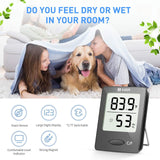 Habor Digital Hygrometer Indoor Thermometer, Humidity Gauge Indicator Room Thermometer, Accurate Temperature Humidity Monitor Meter for Home, Office, Greenhouse, Mini Hygrometer (2.3 X 1.8 Inch)