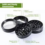IKICH Herb Grinder, Portable Zinc Alloy Grinder Herb, Best Grinder for Tobacco and Herbs with Pollen Scraper and Magnetic Top, 2.0 Inches, 4 Layers – Black