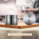 IKICH Spice Herb Grinder, 4 Piece 2" Grinder with Pollen Scraper, 4-in-1 Premium Zinc Alloy Spice Herb Grinder with Razor-sharp Teeth and Pollen Catcher (Nickel Black)