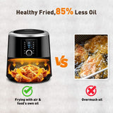 OMORC Air Fryer, 6 Quart, 1800W Fast Large Hot Air Fryers & Oilless Cooker w/Presets, LED Touchscreen(for Wet Finger)/Roast/Bake/Keep Warm, Suitable for Dishwasher, Nonstick