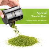 IKICH 2.4'' Spice Herb Grinder with Visible Window, Hollow-carved Design and Chamber Door for Kitchen and Outdoor