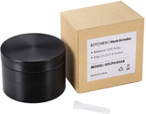 IKICH Grinder Grinder 4 Teilig Crusher Herb Pipe Gras Mühle Kitchen Grinder Metall für Tabak,Spice, Kräuter, Gewürze,Herb,Pollen 50mm Schwarz