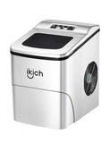 Macchina Del Ghiaccio IKICH, Macchina per il Ghiaccio, 9 Cubetti di Ghiaccio in 6-12 Minuti, 12kg, Fabbricatore di Ghiaccio 2 Formati, 150W, Non necessita di impianto idraulico, Ice Maker Machine