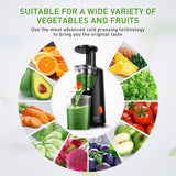 Slow Juicer, IKICH 64RPM Golden Ratio Speed Slow Masticating Juicer with Juice Recipes , 200W Quiet Efficient Motor, Reverse Function, BPA-Free, FDA Approved, Cold Press Juicer with Safe Lock, Brush